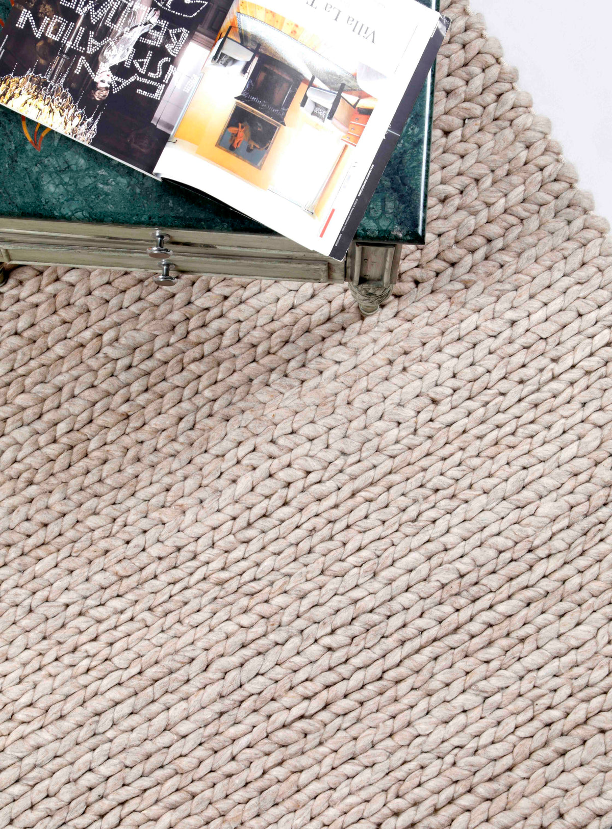 Oslo Beige Handwoven Rug – New Zealand Wool Blend, Soft & Durable ...
