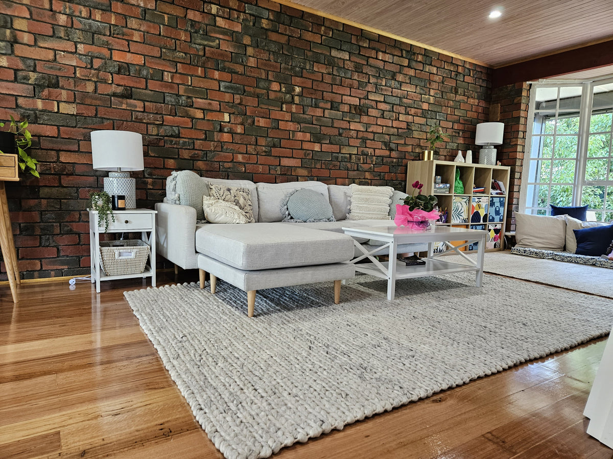 Oslo Mist Handwoven Rug – Pure New Zealand Wool, Soft & Durable ...